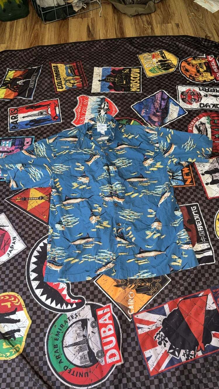 Guy Harvey Blue Water Marlin and Mahi Mahi Sportfishing Button Up Shirt
